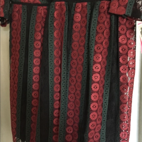 NWT olive/Red/Black Lace Dress - Picture 3 of 7